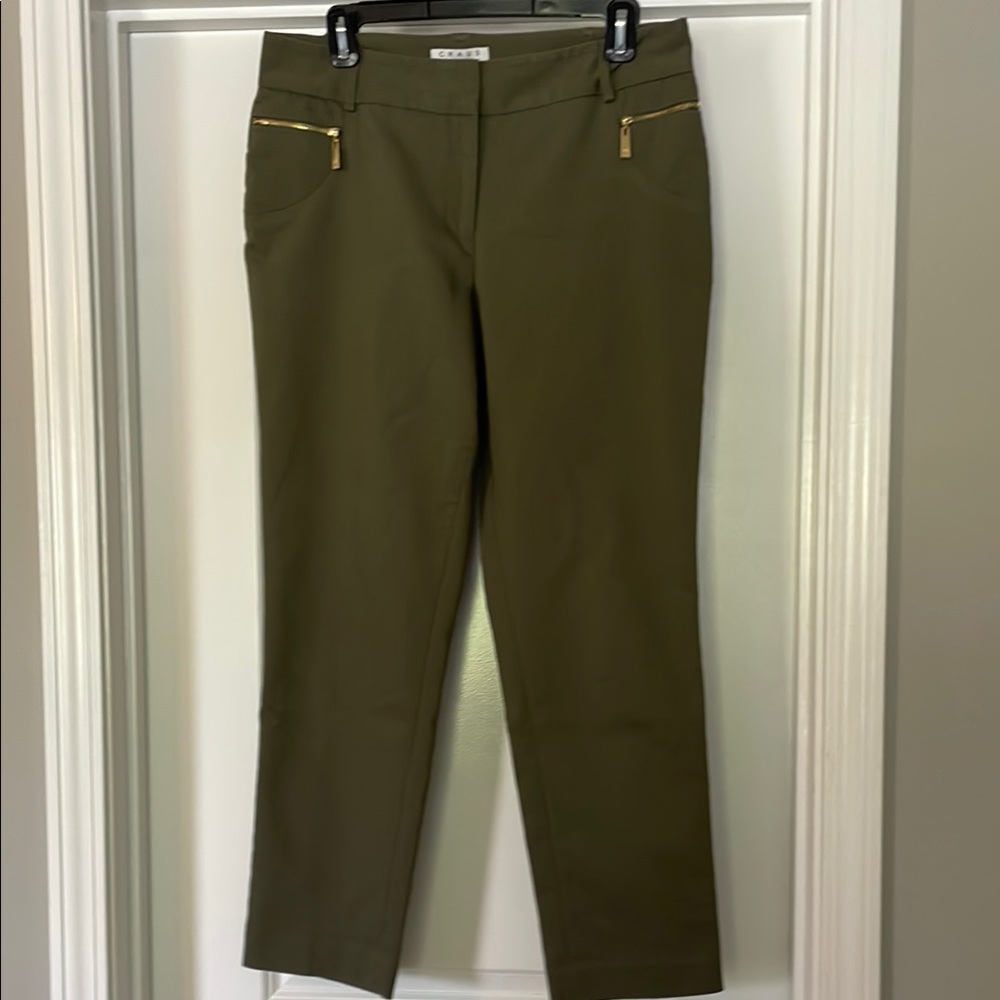 Chaus Green Straight Leg Jumpsuit Durable Cotton Blend